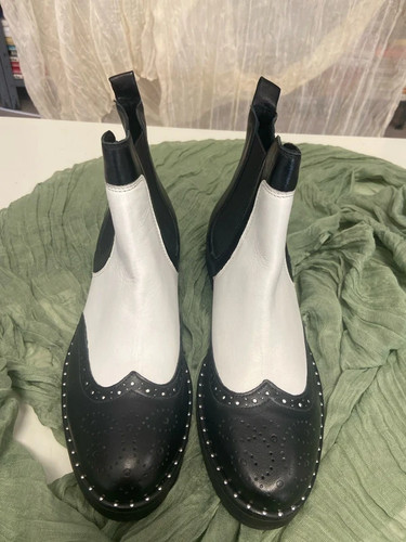 Stivaletti chelsey bianco nero - stivaletti,